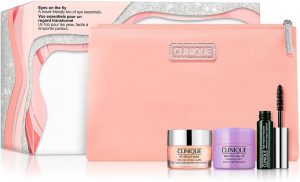 Clinique Eyes On The Fly Gift Set 3.5ml High Impact Mascara + 15ml Take The Day Off Cleansing Balm + 15ml All About Eyes Eye Cream + Pouch